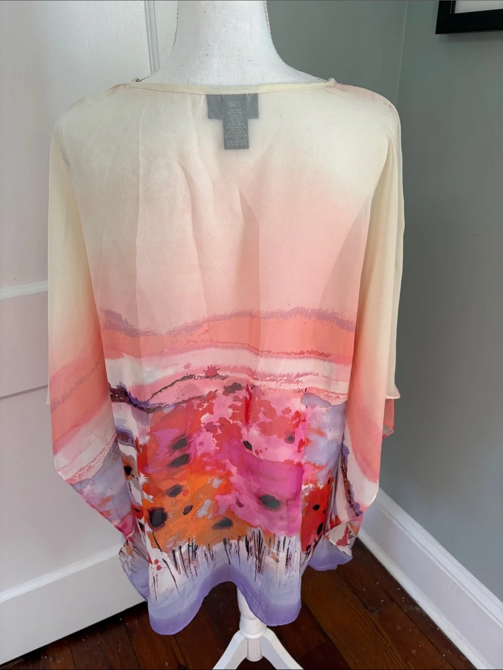 Lane Bryant Multicolor Sheer Kaftan Cover-Up Watercolor Size 18/20